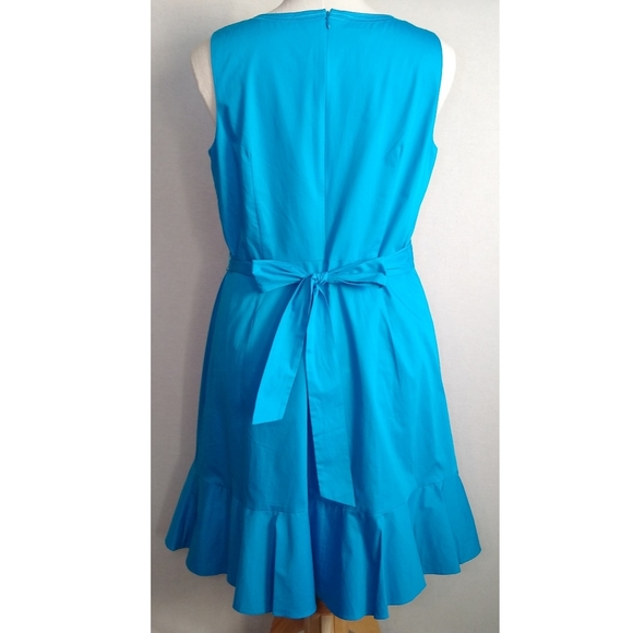 Talbots Embroidered Sateen Fit-and-Flare Dress - Picture 6 of 14